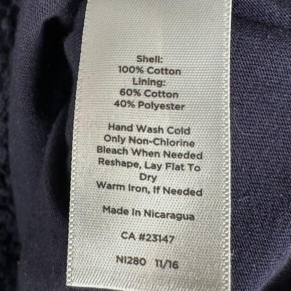 Talbots Top Womens 1X Navy Crochet Lace Short Sleeve Party Holiday Career Preppy - Picture 7 of 11